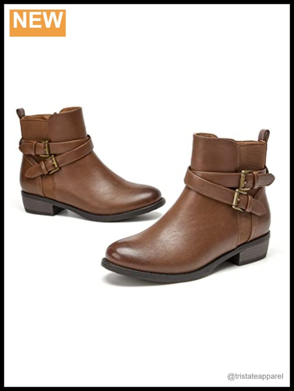 Women's Faux Leather Ankle Booties, Low Heel Comfort Elastic Boots with Side